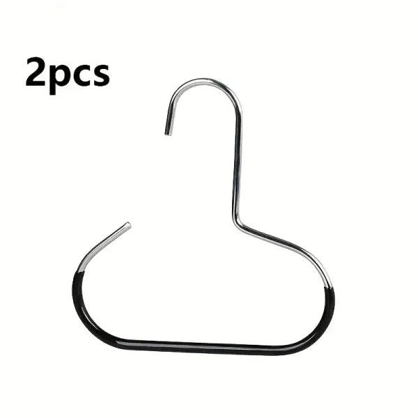 Manganese Steel Round Hook Metal Support for Hat and Bag Organization - 2pcs Black
