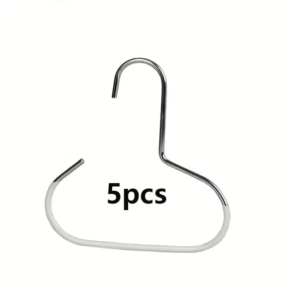 Manganese Steel Round Hook Metal Support for Hat and Bag Organization - 5pc White