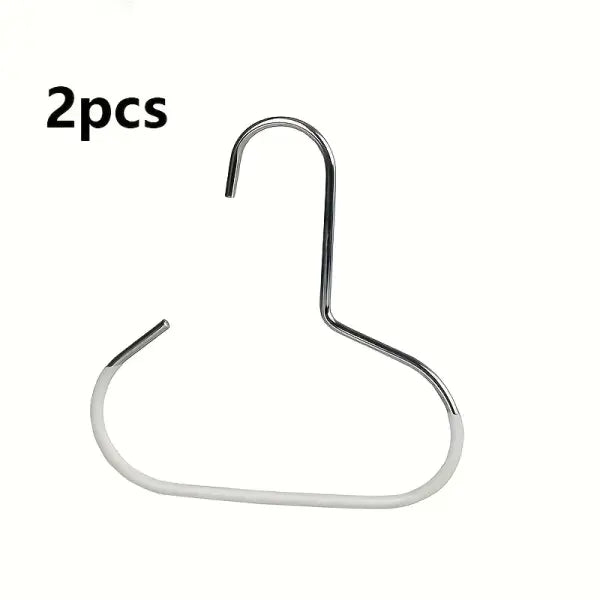 Manganese Steel Round Hook Metal Support for Hat and Bag Organization - 2pcs White