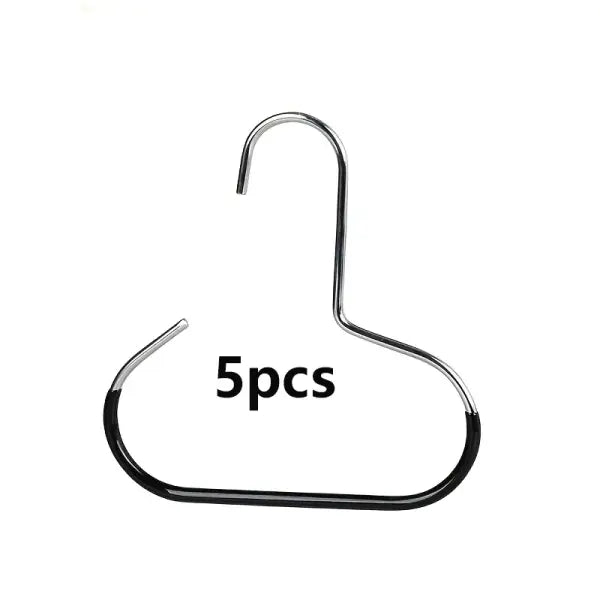 Manganese Steel Round Hook Metal Support for Hat and Bag Organization - 5pc Black