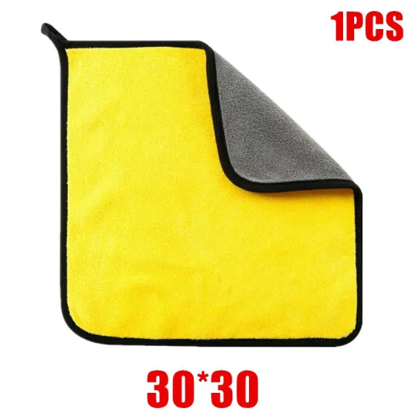 1/2/6pcs Microfiber Cleaning Towel Thicken Soft Drying Cloth Car Body Washing Towels Double Layer Clean Rags Car