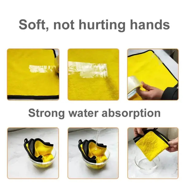 1/2/6pcs Microfiber Cleaning Towel Thicken Soft Drying Cloth Car Body Washing Towels Double Layer Clean Rags Car
