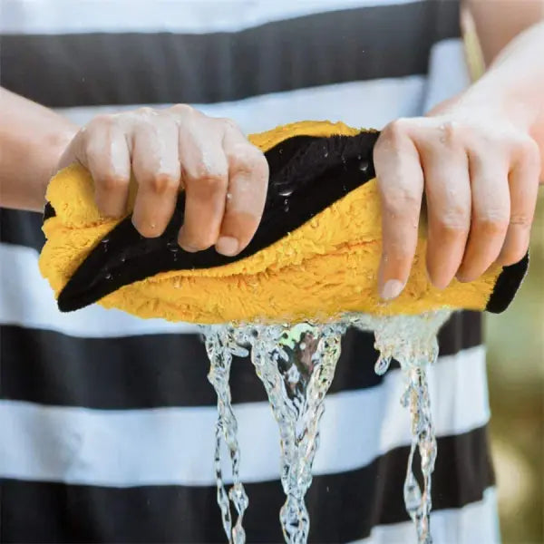 1/2/6pcs Microfiber Cleaning Towel Thicken Soft Drying Cloth Car Body Washing Towels Double Layer Clean Rags Car