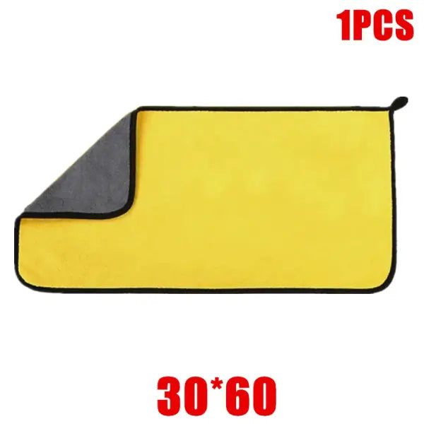 1/2/6pcs Microfiber Cleaning Towel Thicken Soft Drying Cloth Car Body Washing Towels Double Layer Clean Rags Car