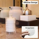 1/2 Pcs Acrylic Makeup Organizer Clear Round Cotton Pad & Swab Holder Dustproof Cosmetic Storage Box for Cotton Balls &
