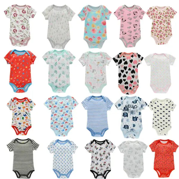 Baby Bodysuit 0–12M – Soft Summer Newborn Romper for Boys & Girls (1–2 Pack)