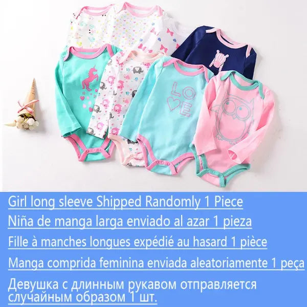 Baby Bodysuit 0–12M – Soft Summer Newborn Romper for Boys & Girls (1–2 Pack) - girl Random 1 Pcs 1 / 3M-0-3month