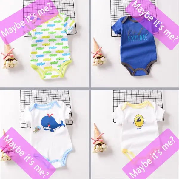 Baby Bodysuit 0–12M – Soft Summer Newborn Romper for Boys & Girls (1–2 Pack)