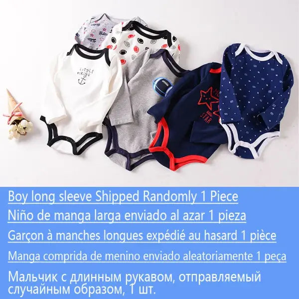 Baby Bodysuit 0–12M – Soft Summer Newborn Romper for Boys & Girls (1–2 Pack) - boy Random 1 Pcs 1 / 3M-0-3month
