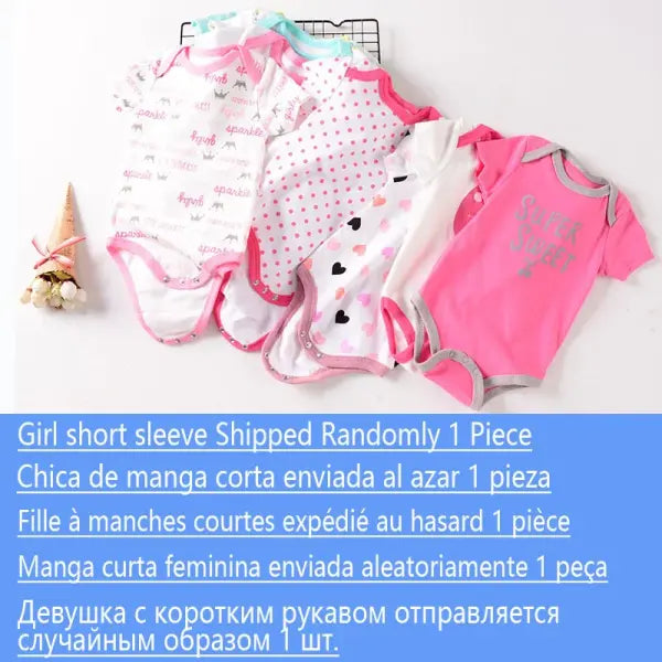 Baby Bodysuit 0–12M – Soft Summer Newborn Romper for Boys & Girls (1–2 Pack) - girl Random 1 Pcs / 3M-0-3month