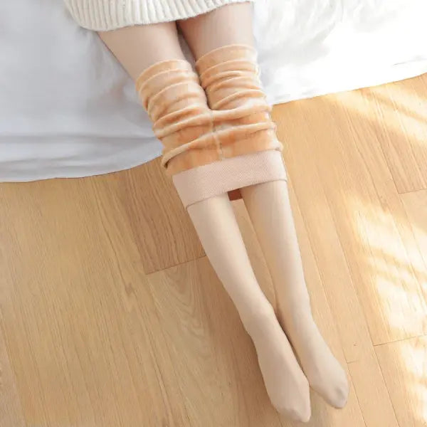 Women’s Fleece Lined Thermal Tights – Winter Pantyhose Black Polar Stockings (1–2pcs) - Skin-1pcs / One Size