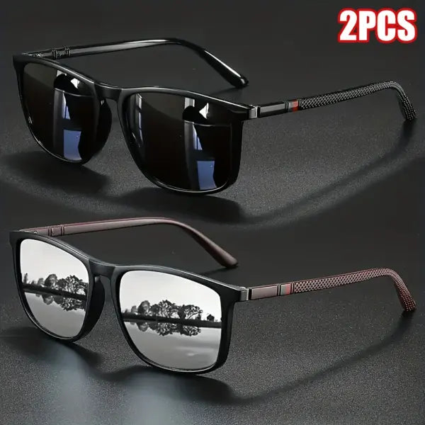 Vintage Polarized Sunglasses Polycarbonate Travel Driving - As Picture(2pcs) 2
