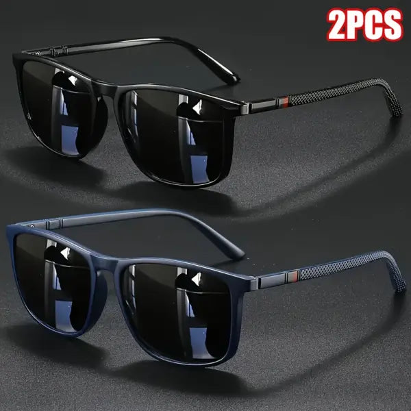 Vintage Polarized Sunglasses Polycarbonate Travel Driving - As Picture(2pcs) 3