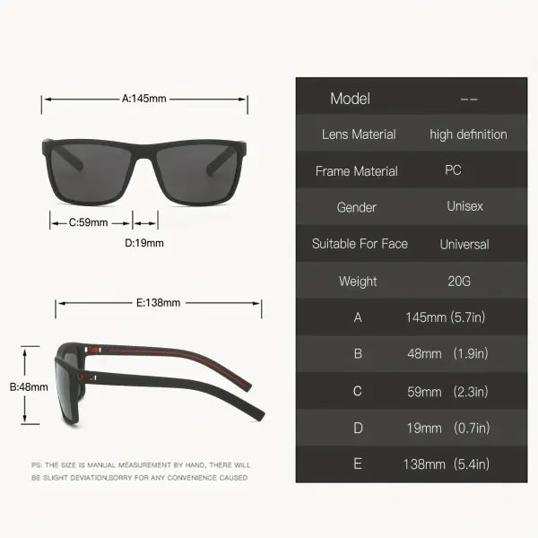 Men Polarized Sunglasses Sport UV400 Polycarbonate Lenses