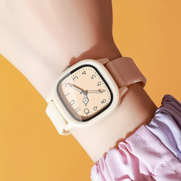 10PCS Fashion Silicone Band Women Quartz Watches Set with Arabic Dial