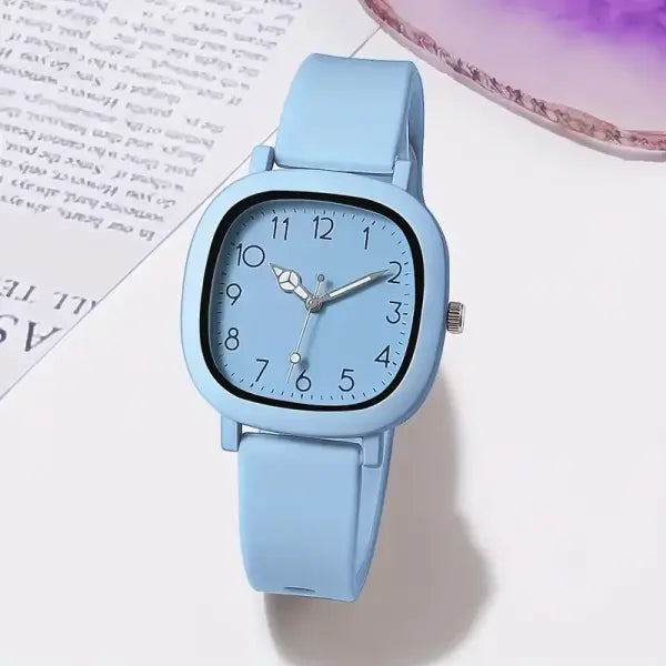 10PCS Fashion Silicone Band Women Quartz Watches Set with Arabic Dial - Blue