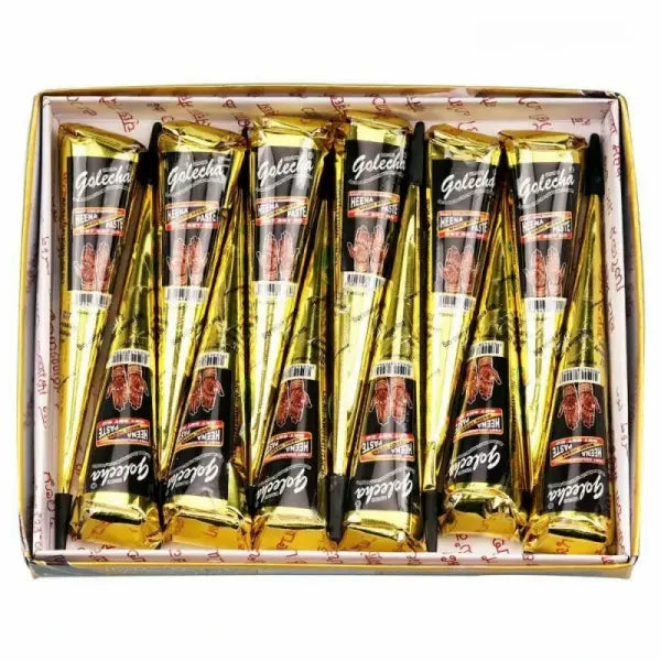 12pcs Henna Brown Black Red Henna Temporary Tattoo Ink Set - 12pcs black