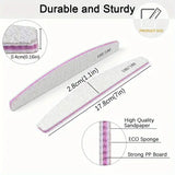 Professional Nail Files 1/3/5/10 Pack – 80/100/150/180/240 Grit Half-Moon Thick Sanding Manicure Tools