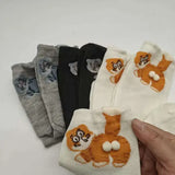 Three-Dimensional Cat Printed Men Female Socks Soft Cotton Crew Mid Tube