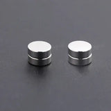 6MM Crystal Magnetic Stud Earrings – Non-Piercing Stainless Steel Punk Zircon 1–3 Pairs for Men