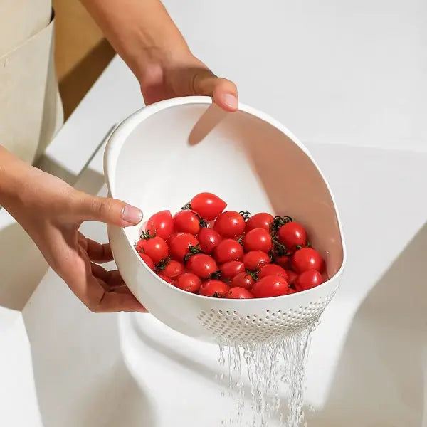 1/3pcs- Colander Rice Bowl Drain Basket Fruit Bowl Washing Drain Basket with Handle Washing Basket Home Kitchen