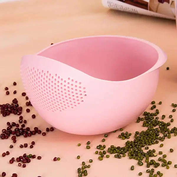 1/3pcs- Colander Rice Bowl Drain Basket Fruit Bowl Washing Drain Basket with Handle Washing Basket Home Kitchen