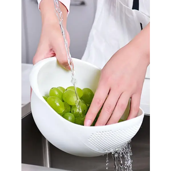 1/3pcs- Colander Rice Bowl Drain Basket Fruit Bowl Washing Drain Basket with Handle Washing Basket Home Kitchen