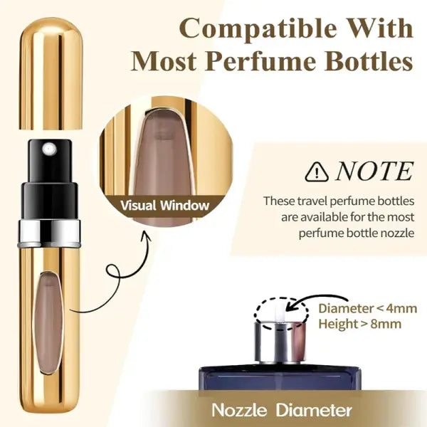 1/4Pcs 5ml Perfume Atomizer Portable Liquid Container for Cosmetics Traveling Mini Aluminum Spray Empty Refillable