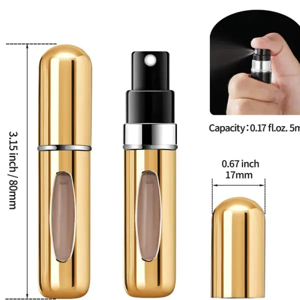 1/4Pcs 5ml Perfume Atomizer Portable Liquid Container for Cosmetics Traveling Mini Aluminum Spray Empty Refillable