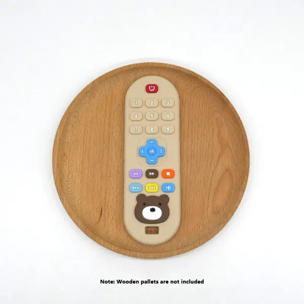 Children’s Teething Toys 1/4 Pack – Silicone Baby Teether Simulation Remote Control Toy - Beige