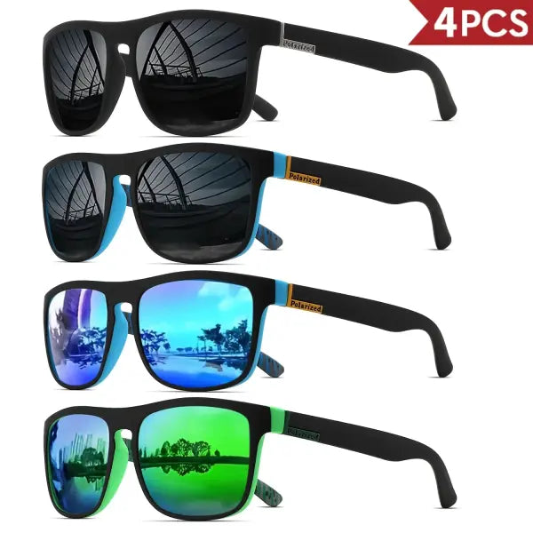 Classical Square Polarized Sports Sunglasses Lightweight UV400 Driving - 4PCS-6