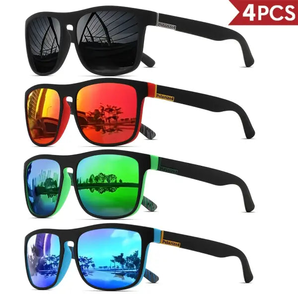 Classical Square Polarized Sports Sunglasses Lightweight UV400 Driving - 4PCS-3