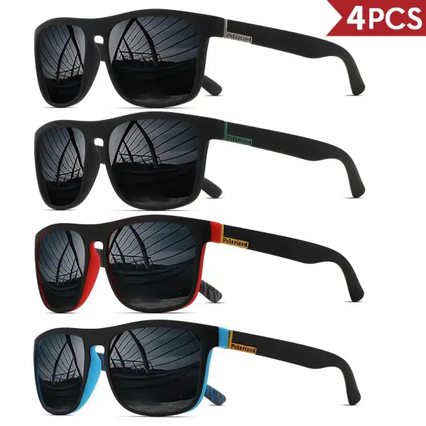 Classical Square Polarized Sports Sunglasses Lightweight UV400 Driving - 4PCS-2