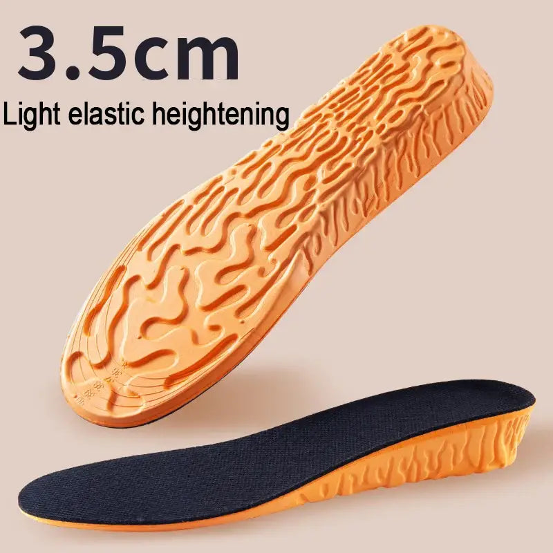 1.5-3.5cm Invisible Height Increase Sport Insoles Orange EVA Memory Foam Shoes Sole Pad Breathable Comfortable for Men