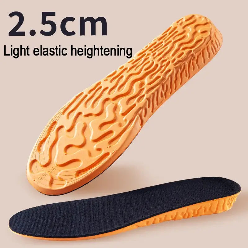 1.5-3.5cm Invisible Height Increase Sport Insoles Orange EVA Memory Foam Shoes Sole Pad Breathable Comfortable for Men