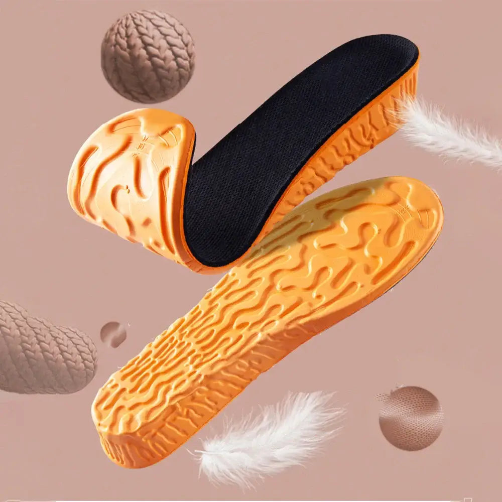 1.5-3.5cm Invisible Height Increase Sport Insoles Orange EVA Memory Foam Shoes Sole Pad Breathable Comfortable for Men
