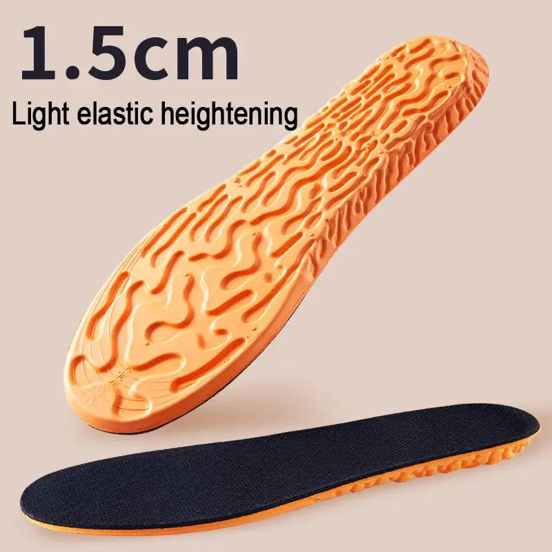 1.5-3.5cm Invisible Height Increase Sport Insoles Orange EVA Memory Foam Shoes Sole Pad Breathable Comfortable for Men