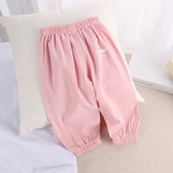 1-5 Years Baby Anti-Mosquito Cotton Linen Pants – Summer Breathable Bloomers for Boys & Girls