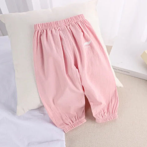 1-5 Years Baby Anti-Mosquito Cotton Linen Pants – Summer Breathable Bloomers for Boys & Girls