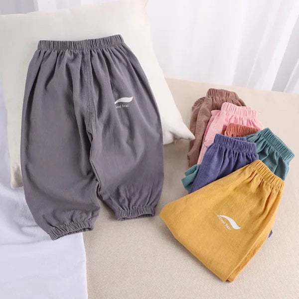 1-5 Years Baby Anti-Mosquito Cotton Linen Pants – Summer Breathable Bloomers for Boys & Girls