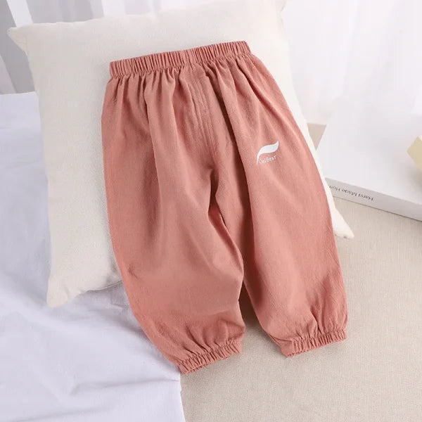 1-5 Years Baby Anti-Mosquito Cotton Linen Pants – Summer Breathable Bloomers for Boys & Girls