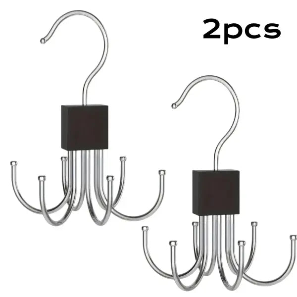 1/5pcs 360° Rotating Closet Hanger: Wooden Multi-Claw Hook for Bags Belts Ties & Bras - 2pcs