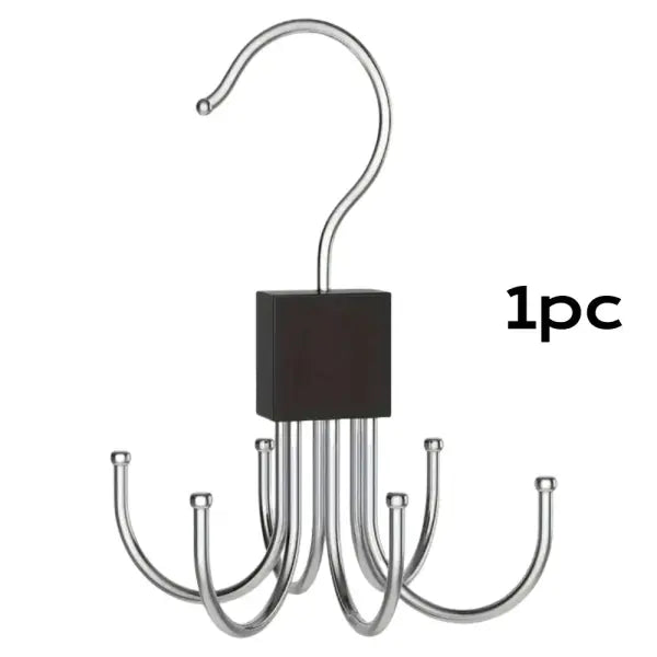 1/5pcs 360° Rotating Closet Hanger: Wooden Multi-Claw Hook for Bags Belts Ties & Bras - 1pc