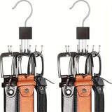 1/5pcs 360° Rotating Closet Hanger: Wooden Multi-Claw Hook for Bags Belts Ties & Bras