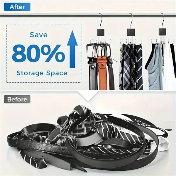 1/5pcs 360° Rotating Closet Hanger: Wooden Multi-Claw Hook for Bags Belts Ties & Bras