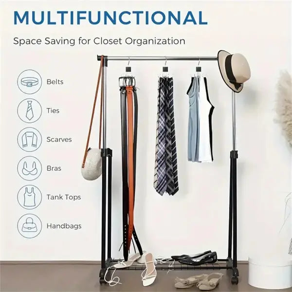 1/5pcs 360° Rotating Closet Hanger: Wooden Multi-Claw Hook for Bags Belts Ties & Bras