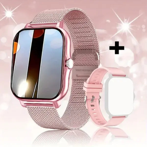 Laxasfit App Sport Smart Watch Fitness Clock Health Tracker - Double Strap Pink / with original box