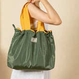Large Capacity Foldable Reusable Shopping Bag with Drawstring