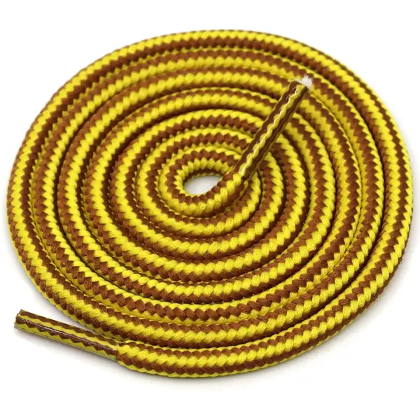 1 Pair Striped Double-Color Shoelaces: Round Cotton Laces for Sneakers & Boots (70–150cm)