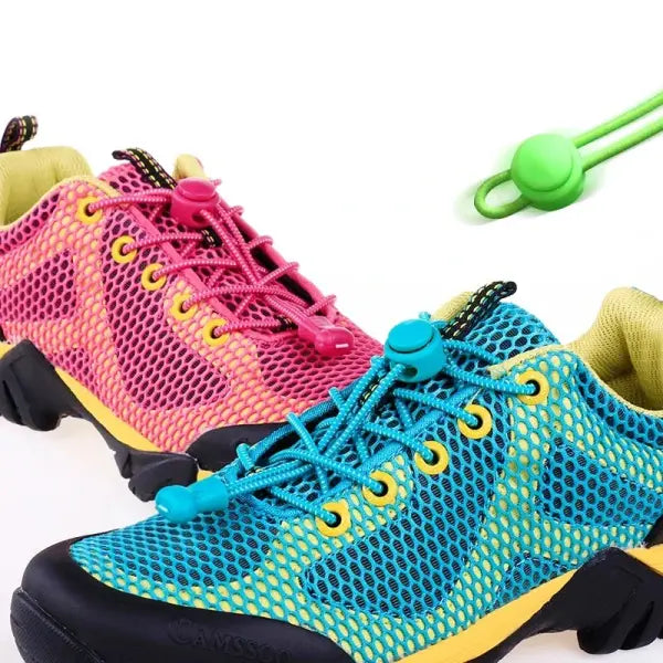 1 Pair No-Tie Elastic Shoelaces: Round Locking Lazy Laces for Kids Adults & Athletes